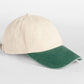 Contrast Peak Low Profile Vintage Cap - Natural/vintage Bottle Green