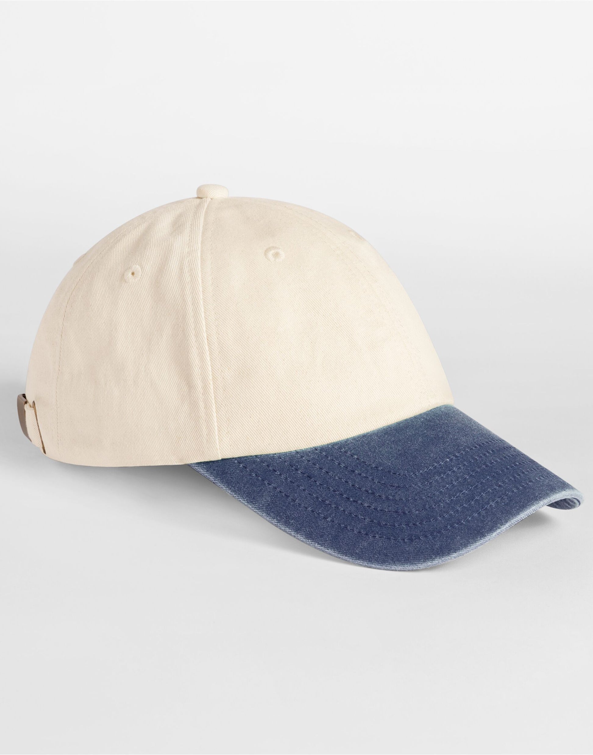 Contrast Peak Low Profile Vintage Cap - Natural/Vintage Denim