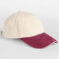 Contrast Peak Low Profile Vintage Cap - Natural/Vintage Red