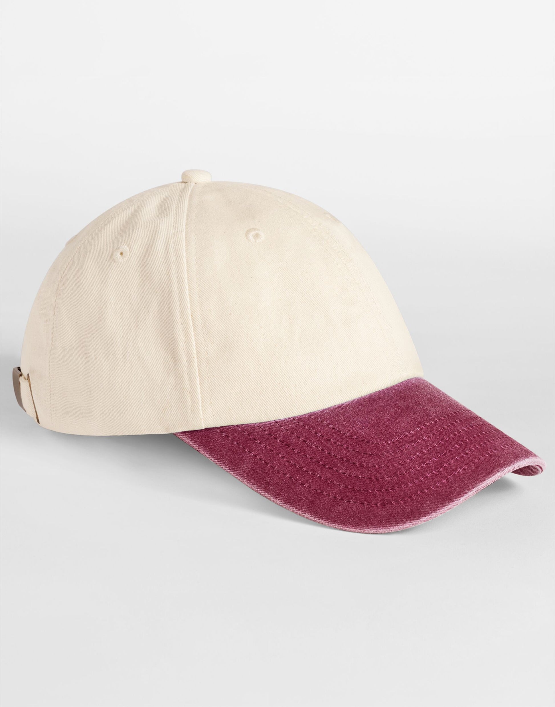 Contrast Peak Low Profile Vintage Cap - Natural/Vintage Red