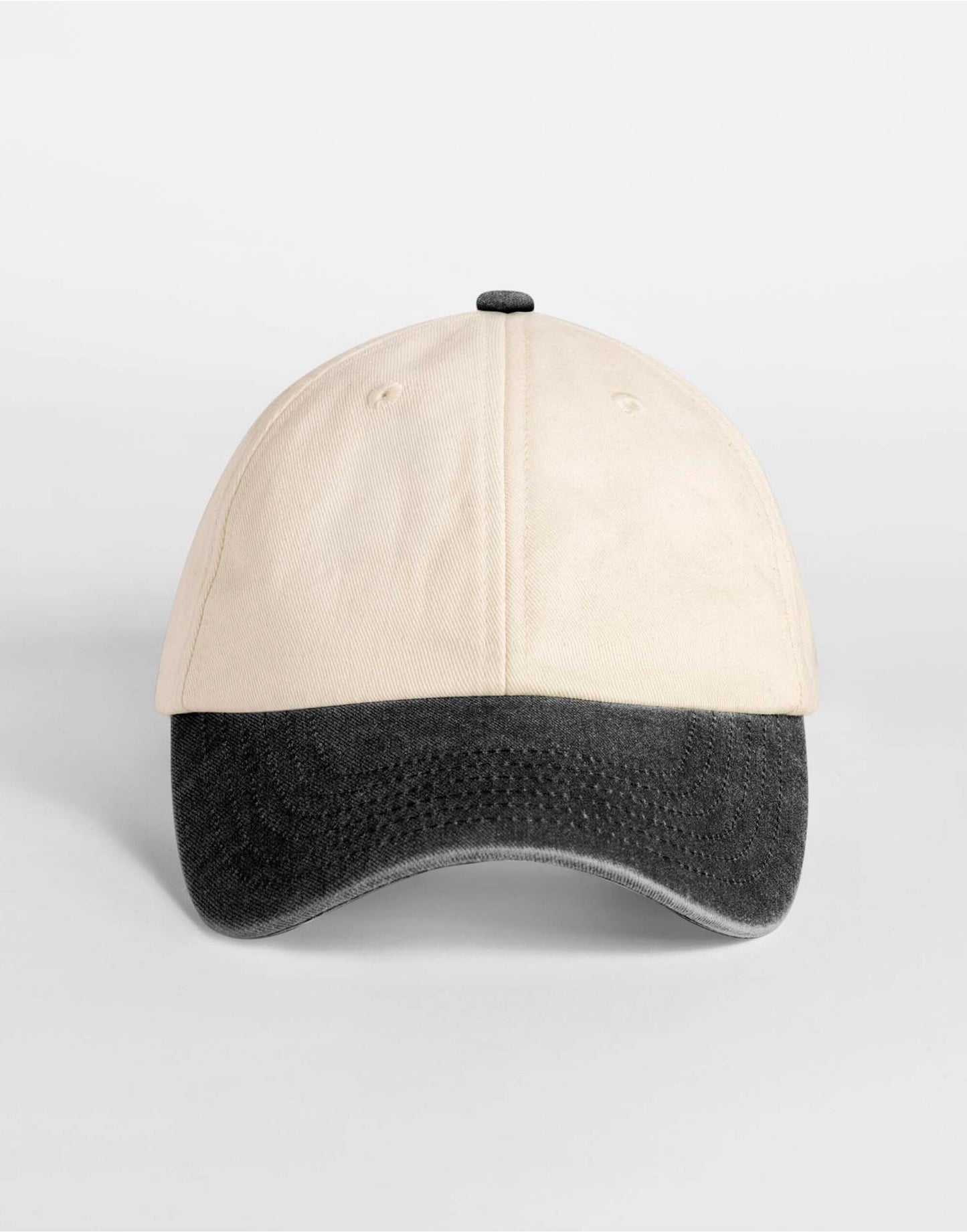 Contrast Peak Low Profile Vintage Cap - Natural/Vintage Black