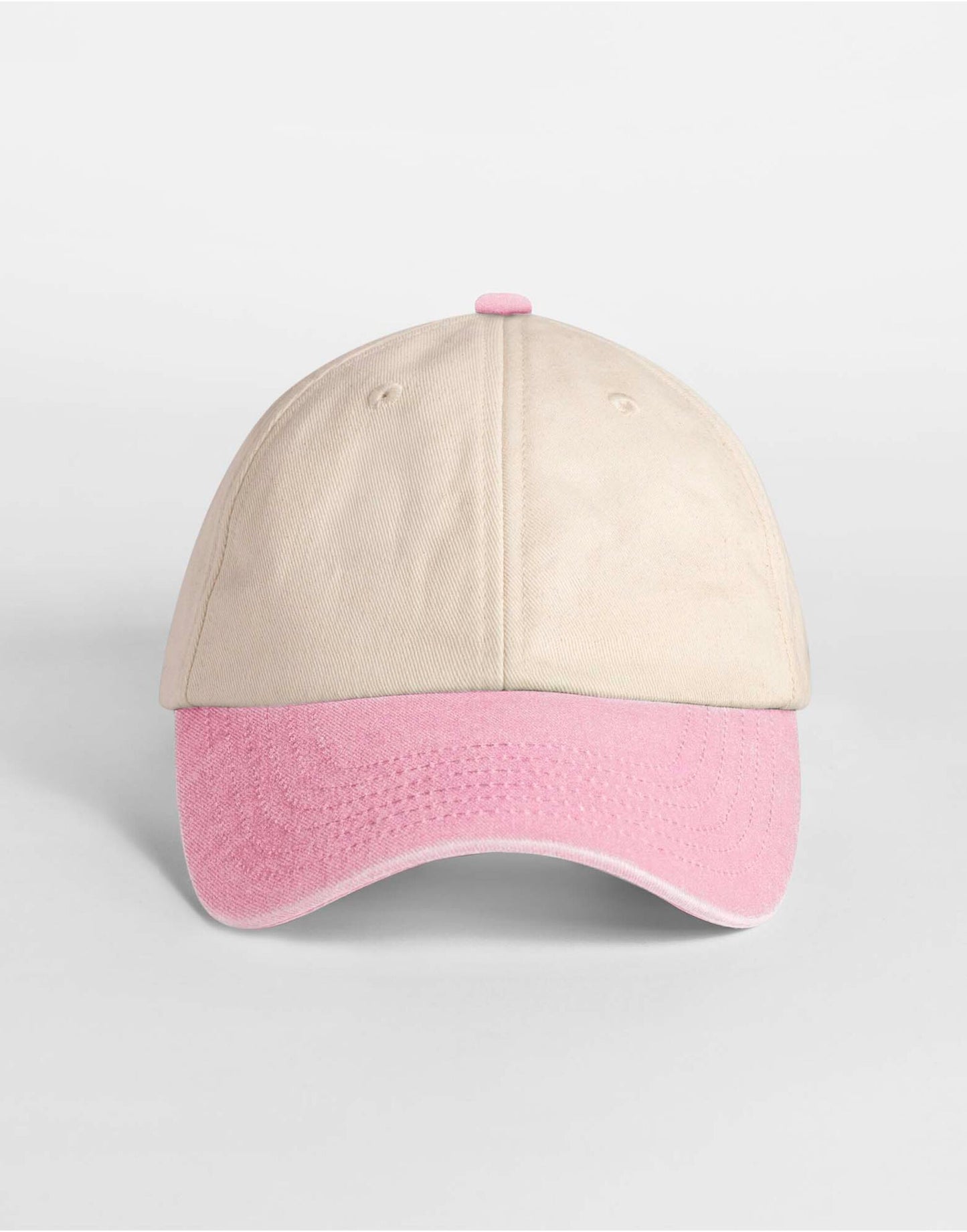 Contrast Peak Low Profile Vintage Cap - Natural/Vintage Dusky Pink