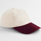 Contrast Peak Leisure Cap - Natural/Burgundy