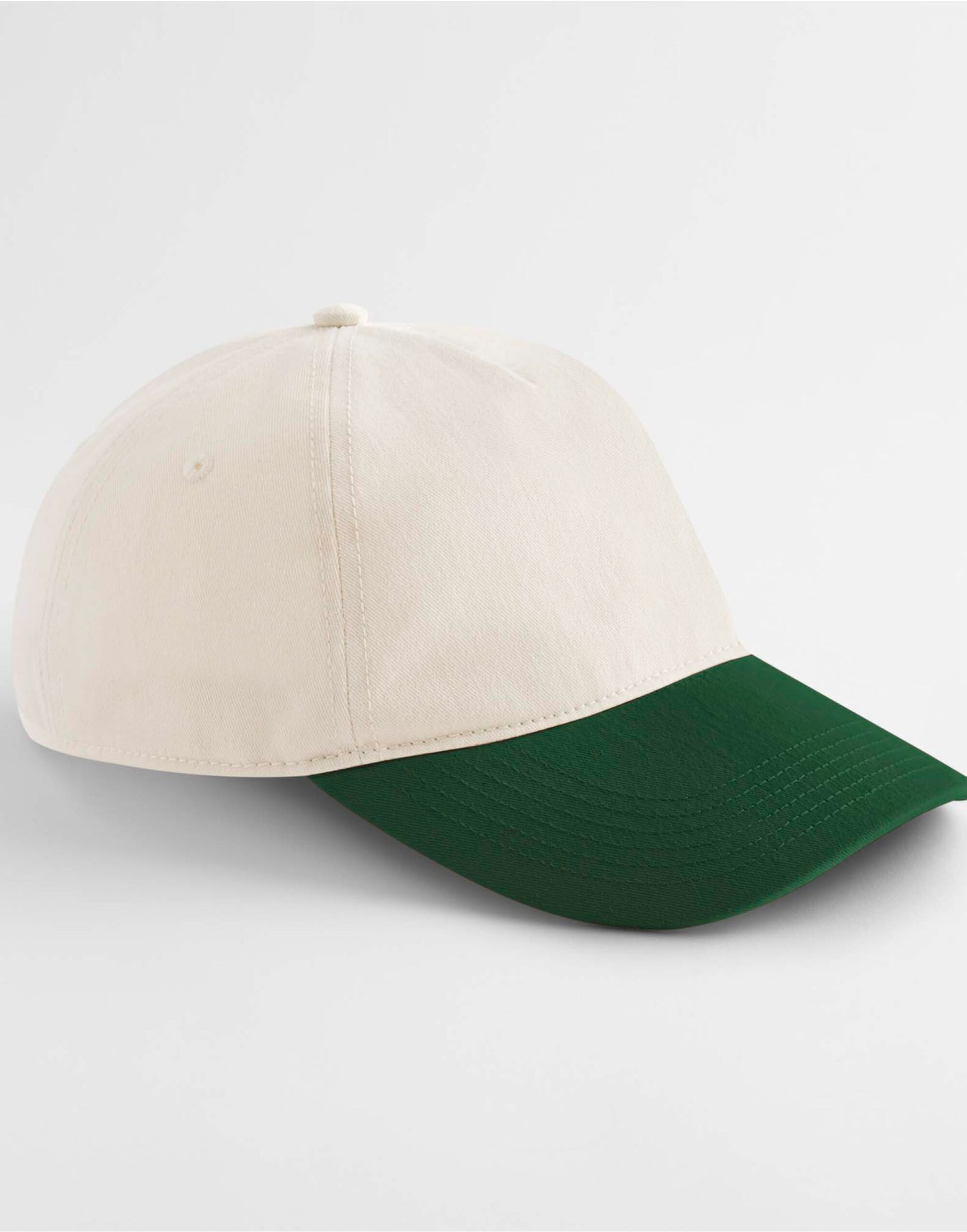Contrast Peak Leisure Cap - Natural/Forest Green