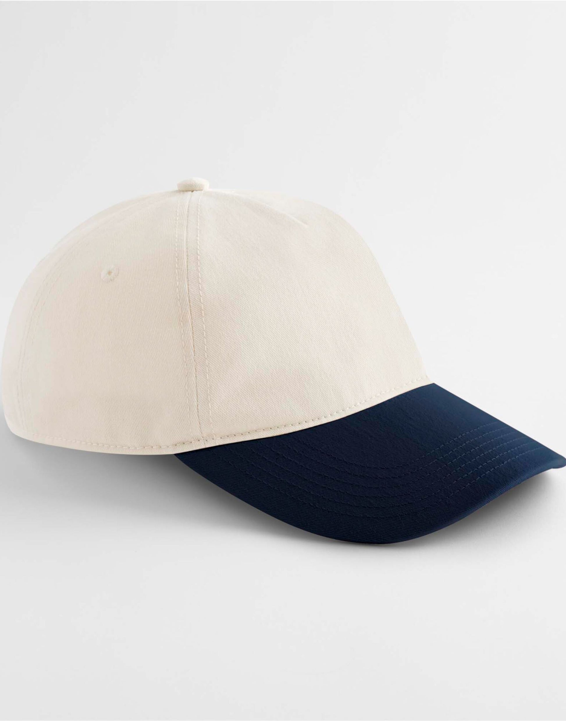 Contrast Peak Leisure Cap - Natural/French Navy