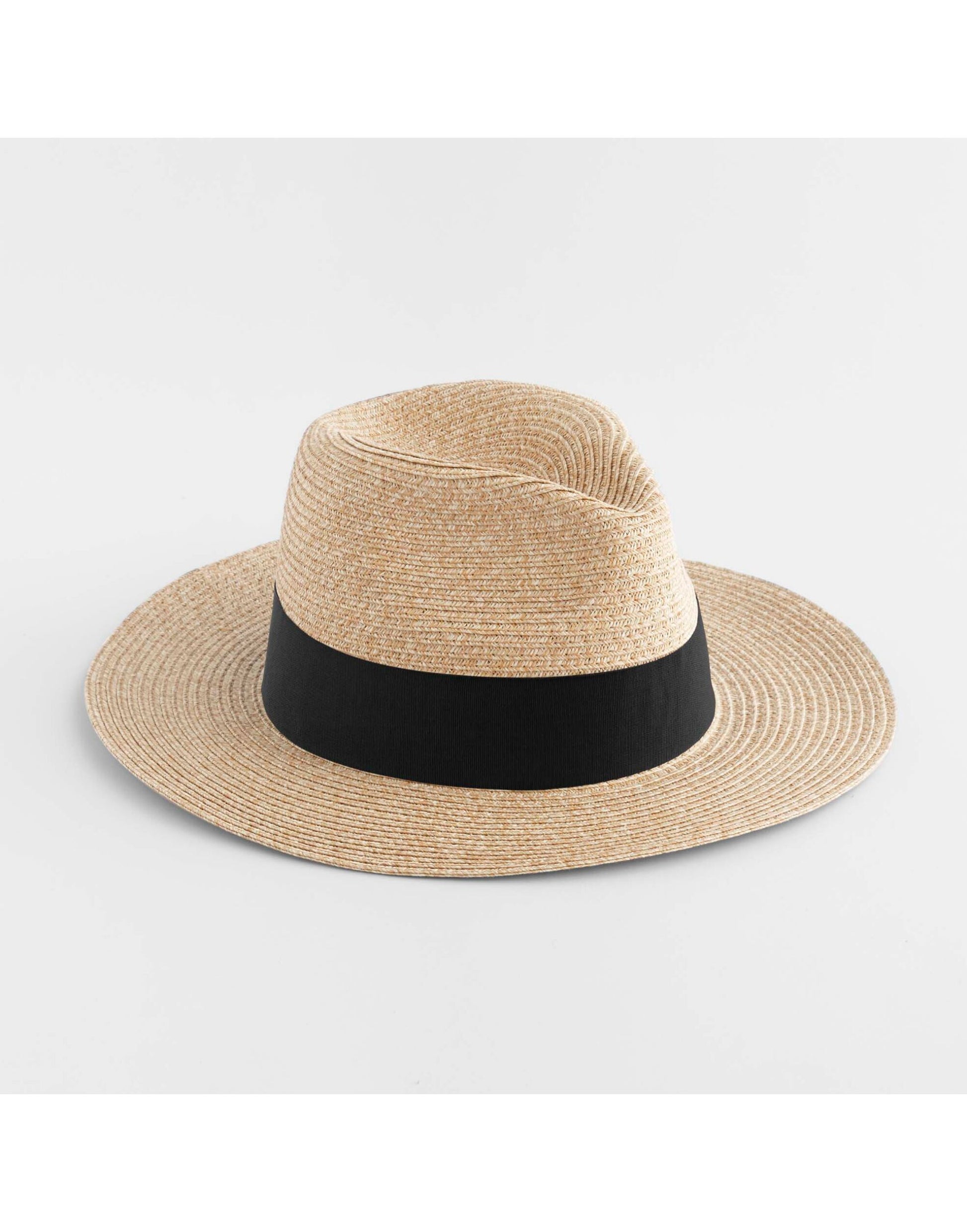 Straw Fedora - Natural/Black