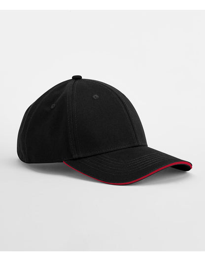 EarthAware® Classic Organic Cotton 6 Panel Cap - Black/Classic Red