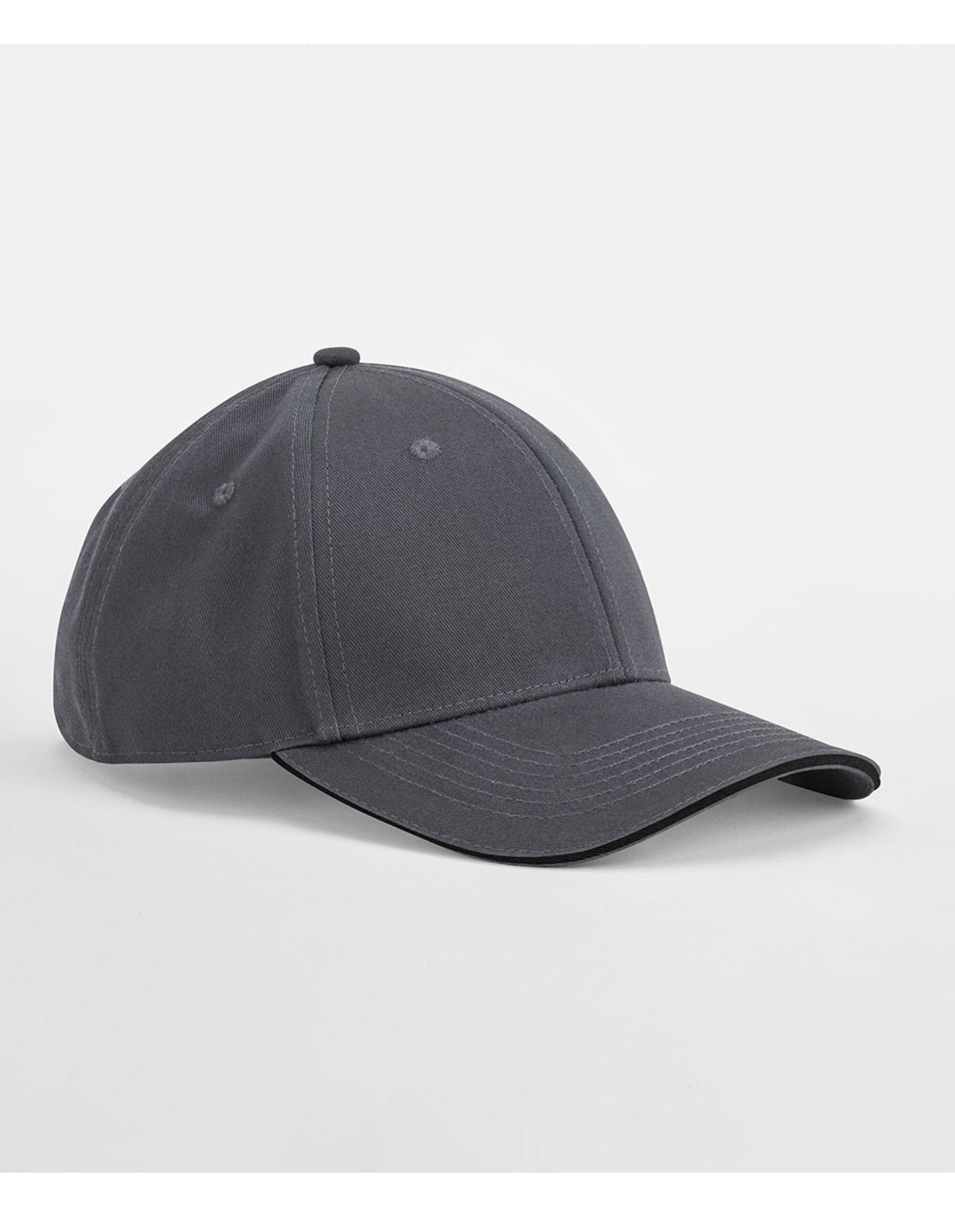 EarthAware® Classic Organic Cotton 6 Panel Cap - Graphite Grey/Black