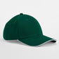 EarthAware® Classic Organic Cotton 6 Panel Cap - Bottle Green/ White
