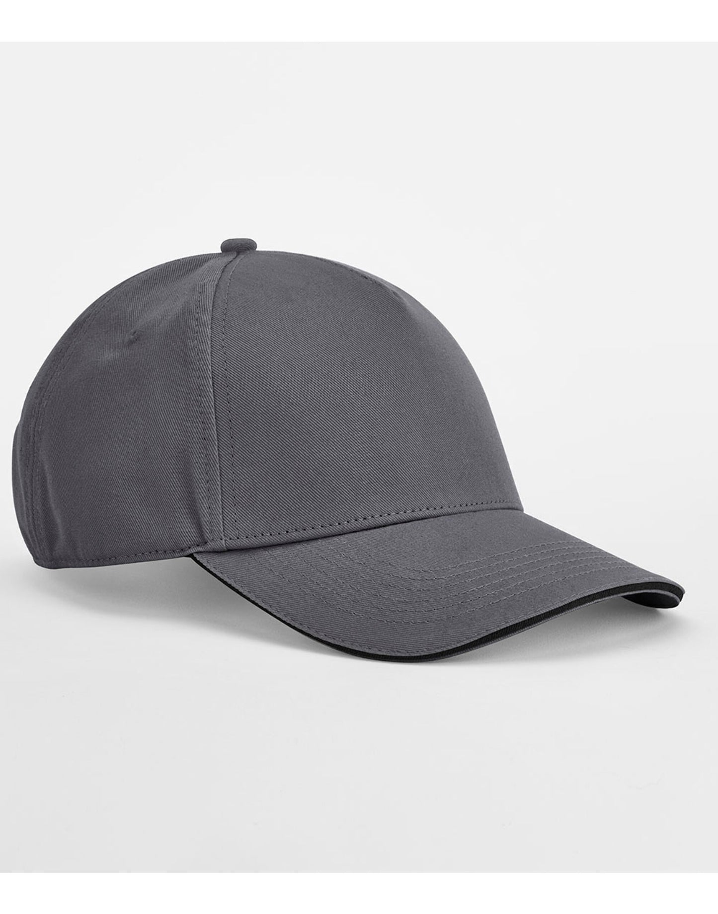 EarthAware® Classic Organic Cotton 5 Panel Cap - Graphite Grey/Black