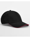 EarthAware® Classic Organic Cotton 5 Panel Cap - Black/Classic Red