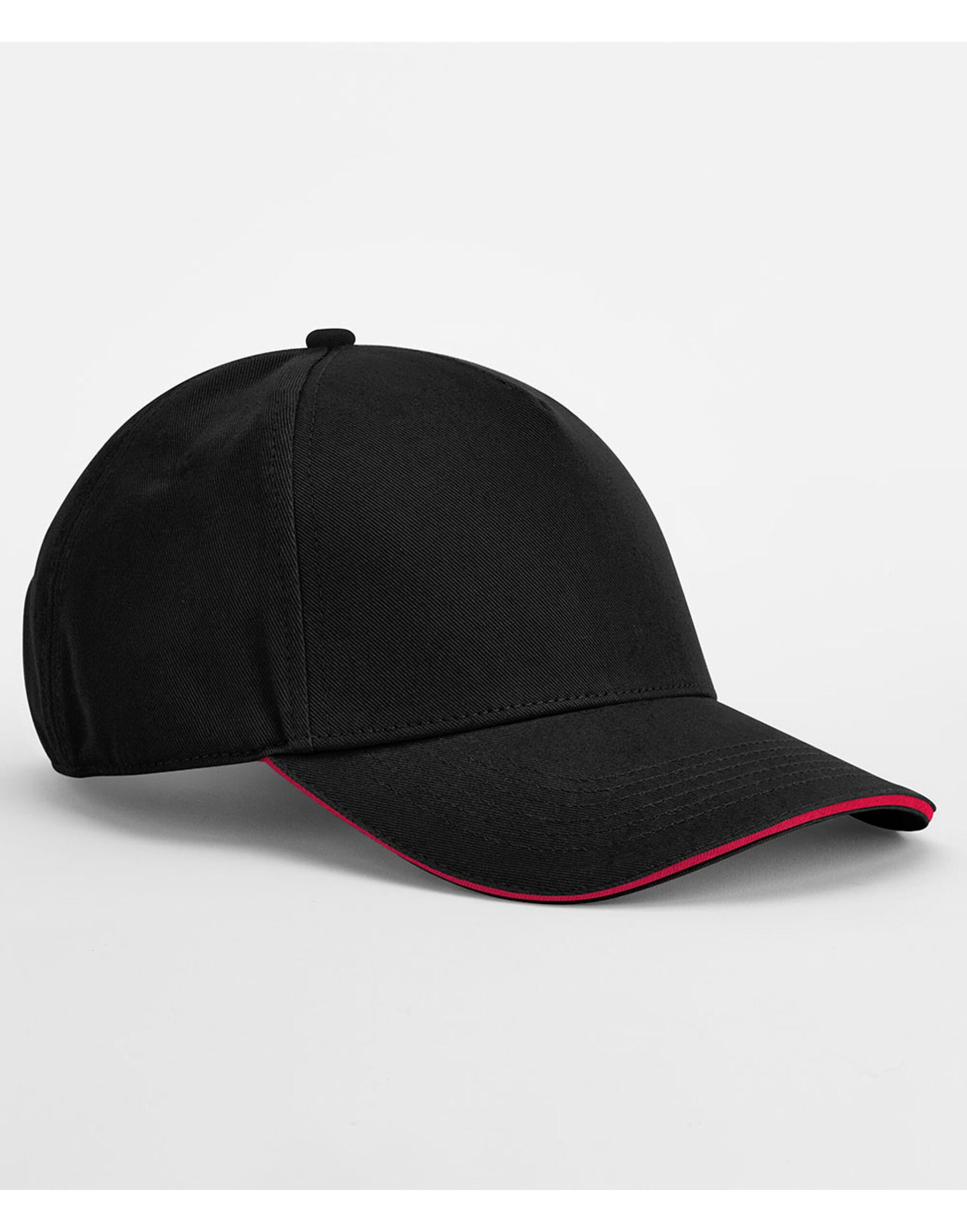 EarthAware® Classic Organic Cotton 5 Panel Cap - Black/Classic Red