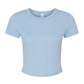 Women's Micro Rib Baby Tee - Solid Baby Blue Blend
