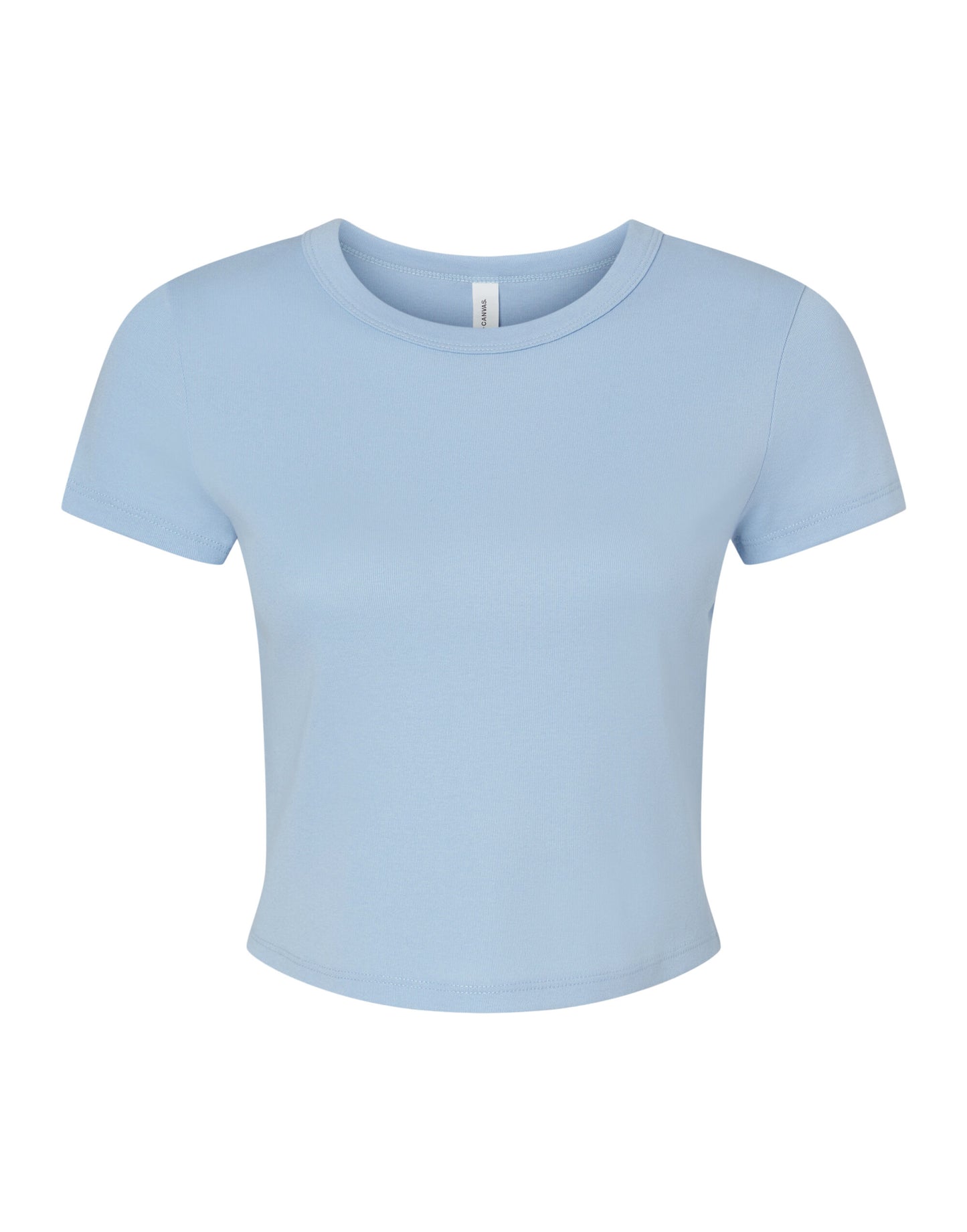 Women's Micro Rib Baby Tee - Solid Baby Blue Blend