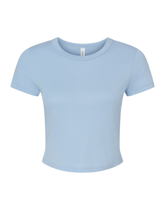 Women's Micro Rib Baby Tee - Solid Baby Blue Blend