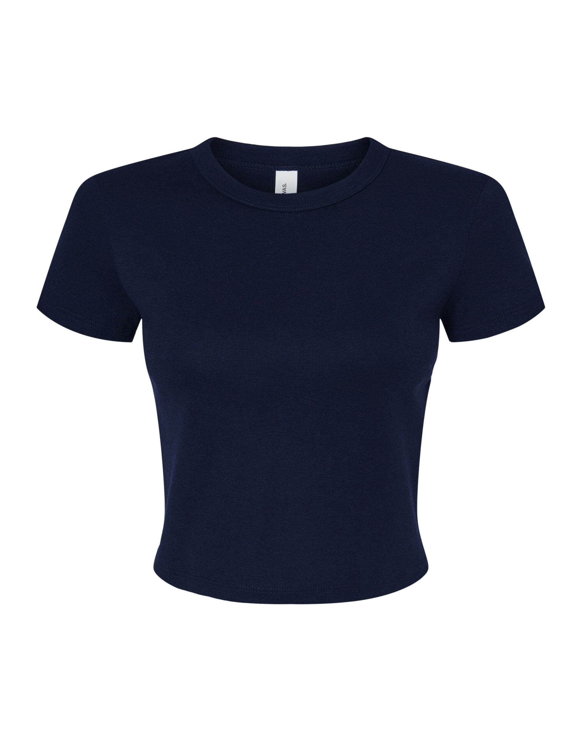 Women's Micro Rib Baby Tee - Solid Navy Blend