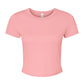 Women's Micro Rib Baby Tee - Solid Pink Blend