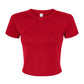 Women's Micro Rib Baby Tee - Solid Red Blend