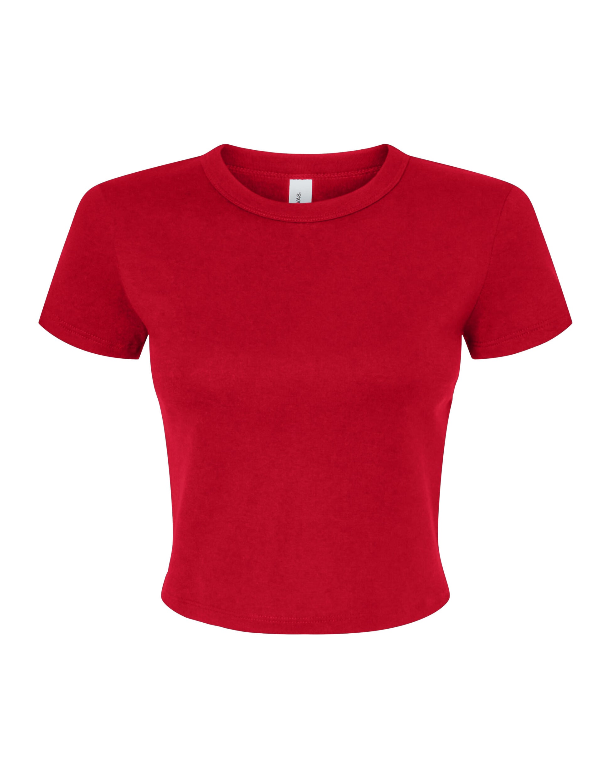 Women's Micro Rib Baby Tee - Solid Red Blend