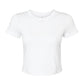 Women's Micro Rib Baby Tee - Solid White Blend