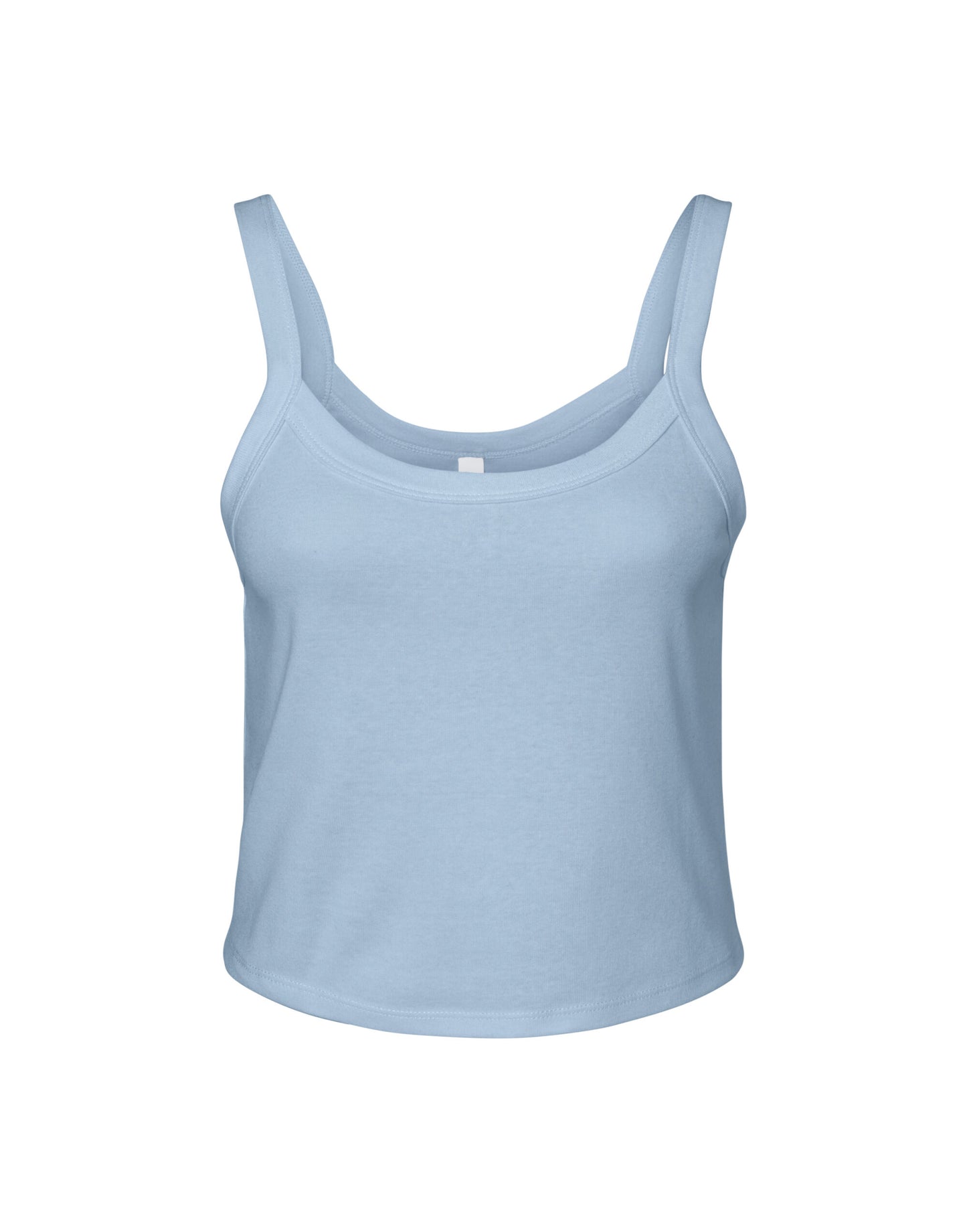 Women's Micro Rib Strap Tank - Solid Baby Blue Blend