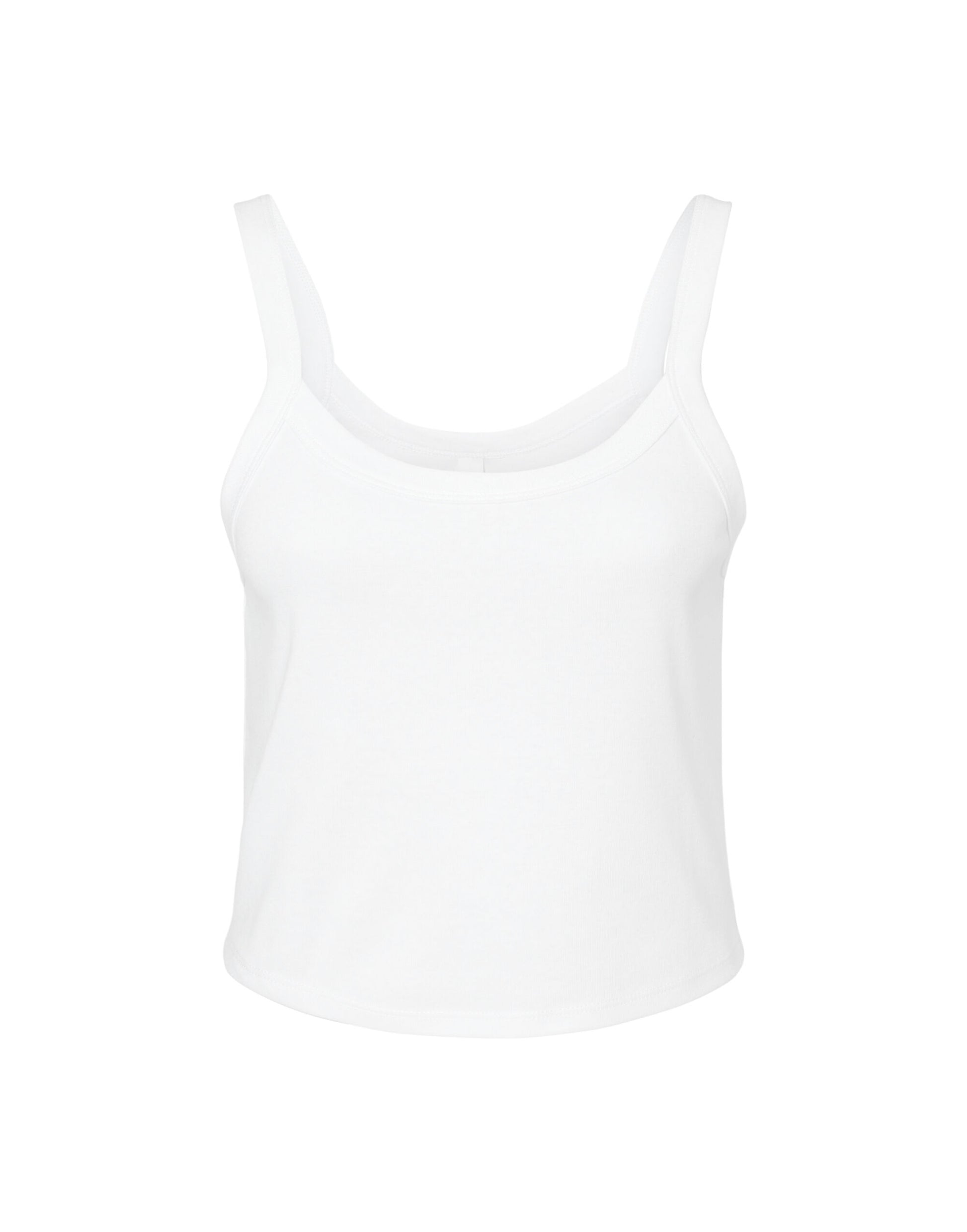Women's Micro Rib Strap Tank - Solid White Blend