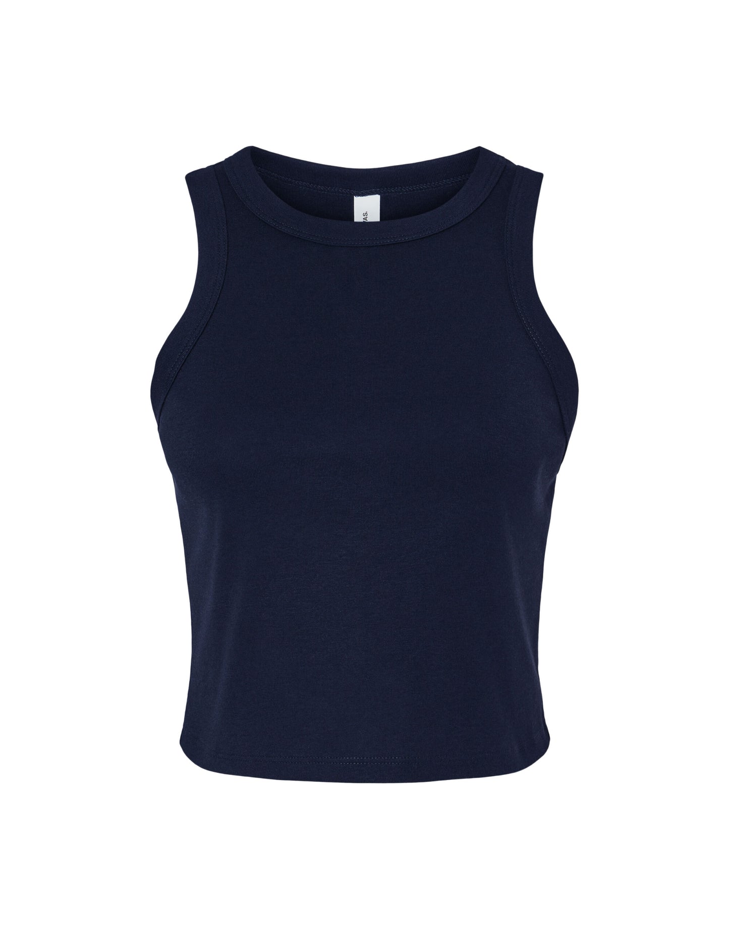 Women's Micro Rib Racer Tank - Solid Navy Blend