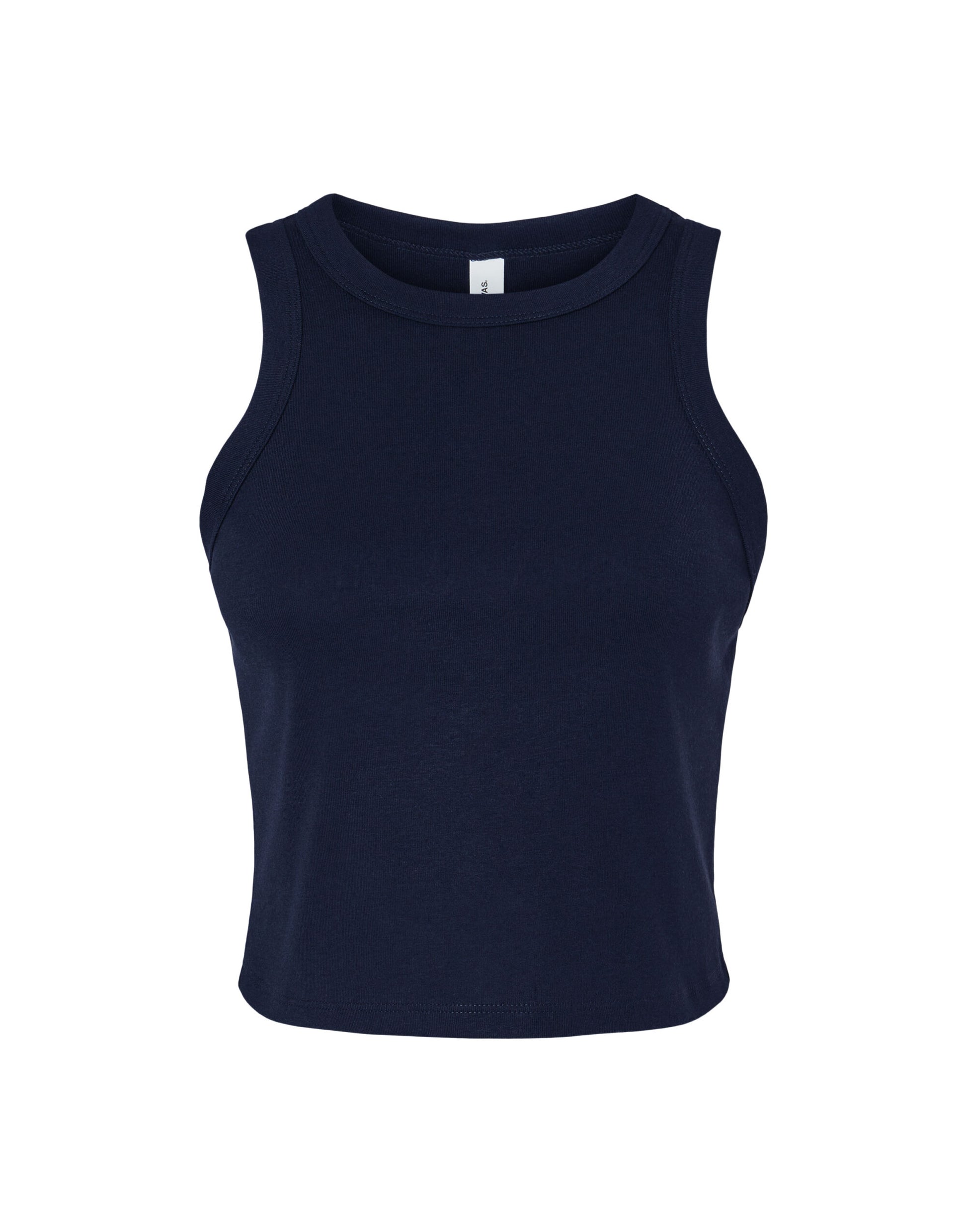 Women's Micro Rib Racer Tank - Solid Navy Blend
