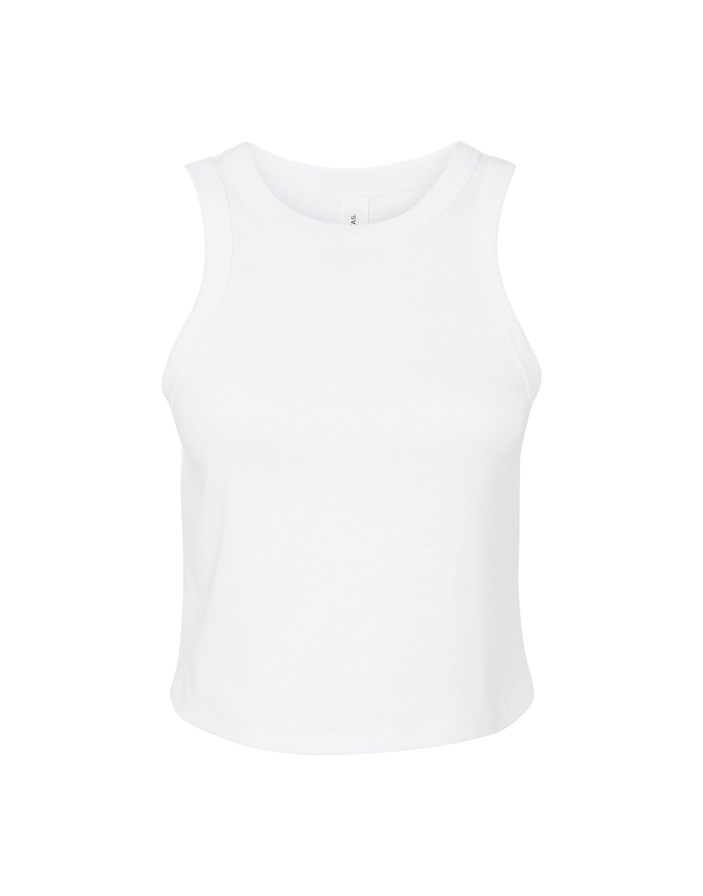 Women's Micro Rib Racer Tank - Solid White Blend