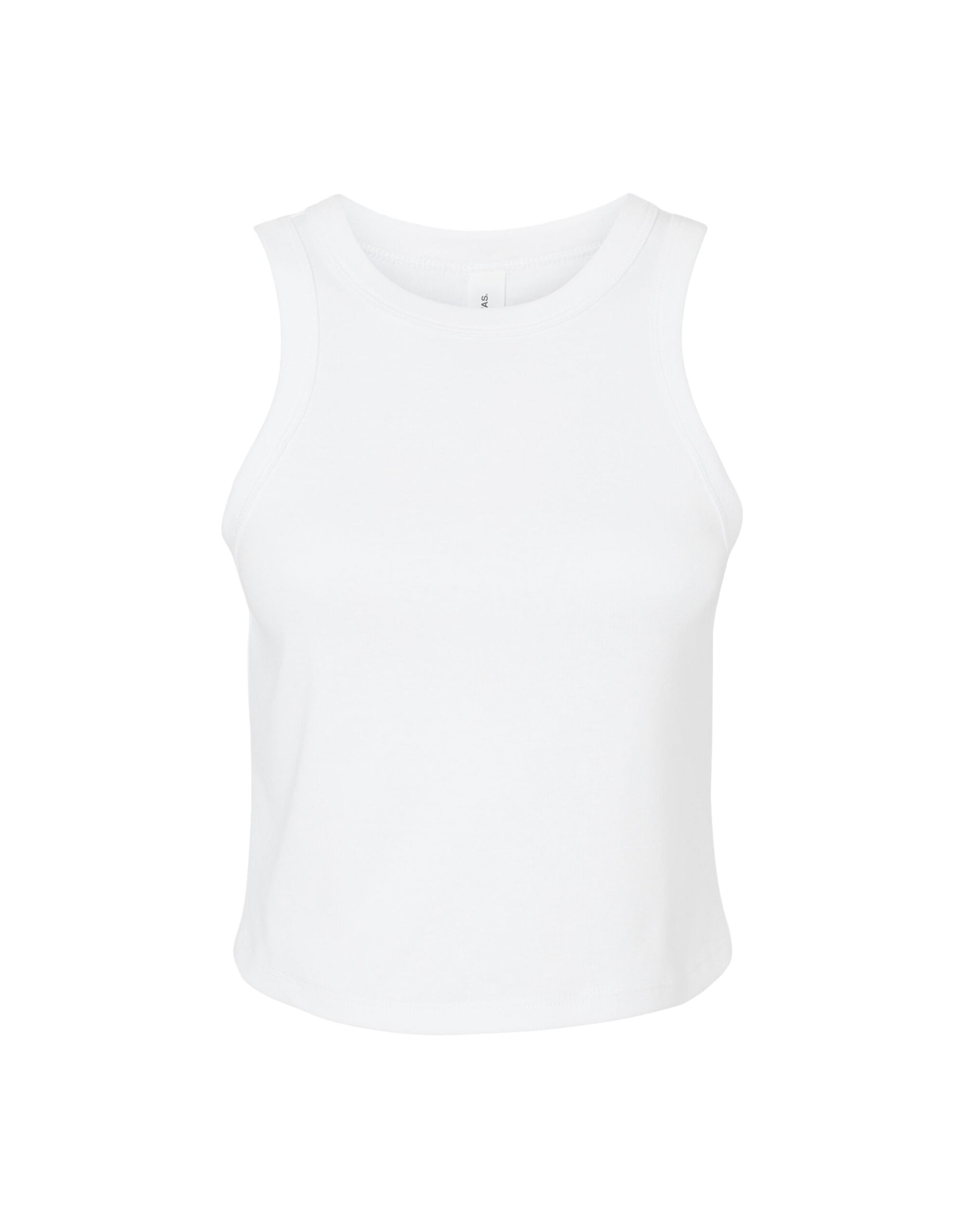 Women's Micro Rib Racer Tank - Solid White Blend