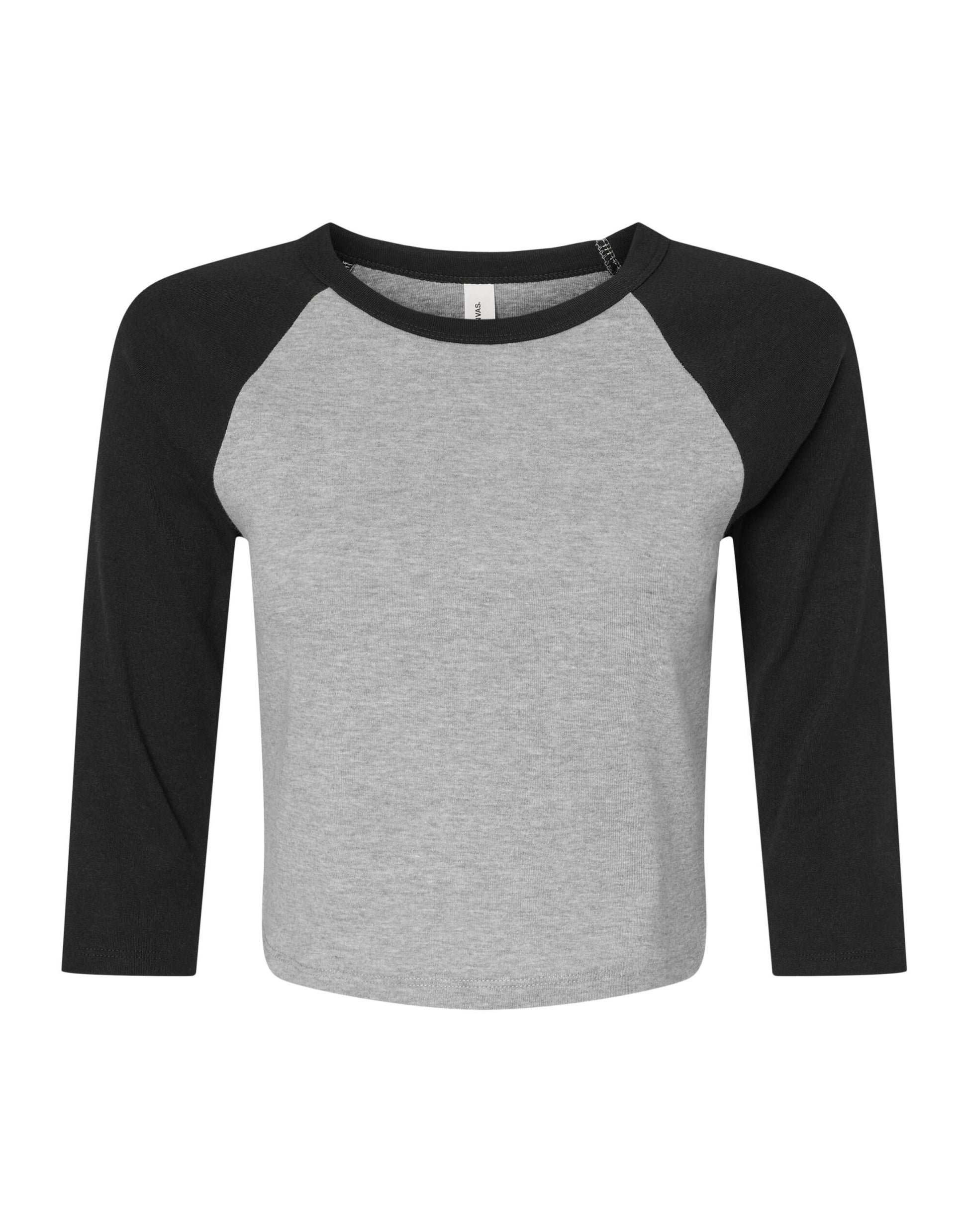 Women's Micro Rib 3/4 Raglan Tee - Athletic Heather/Black