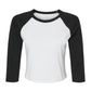 Women's Micro Rib 3/4 Raglan Tee - White/Black