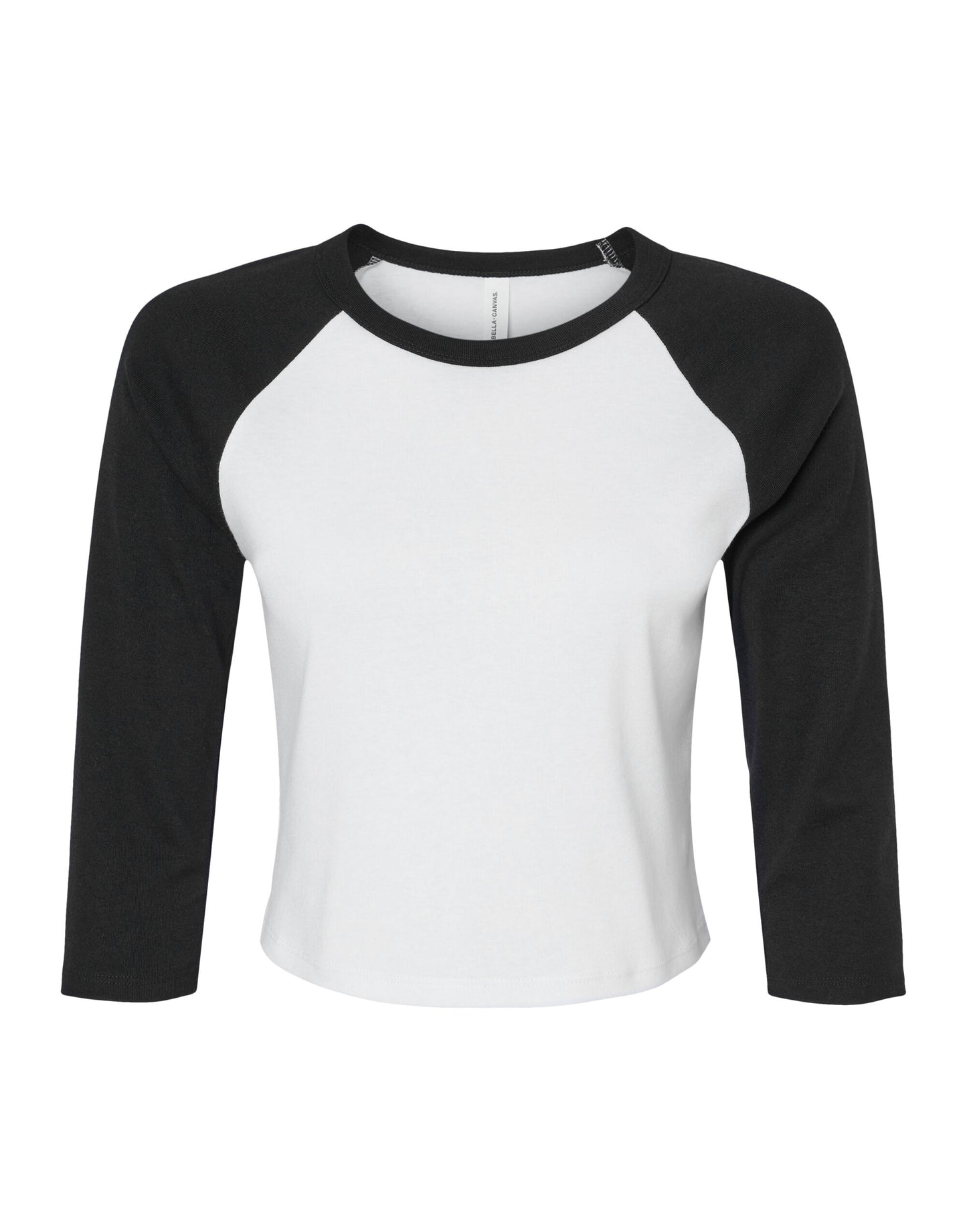 Women's Micro Rib 3/4 Raglan Tee - White/Black