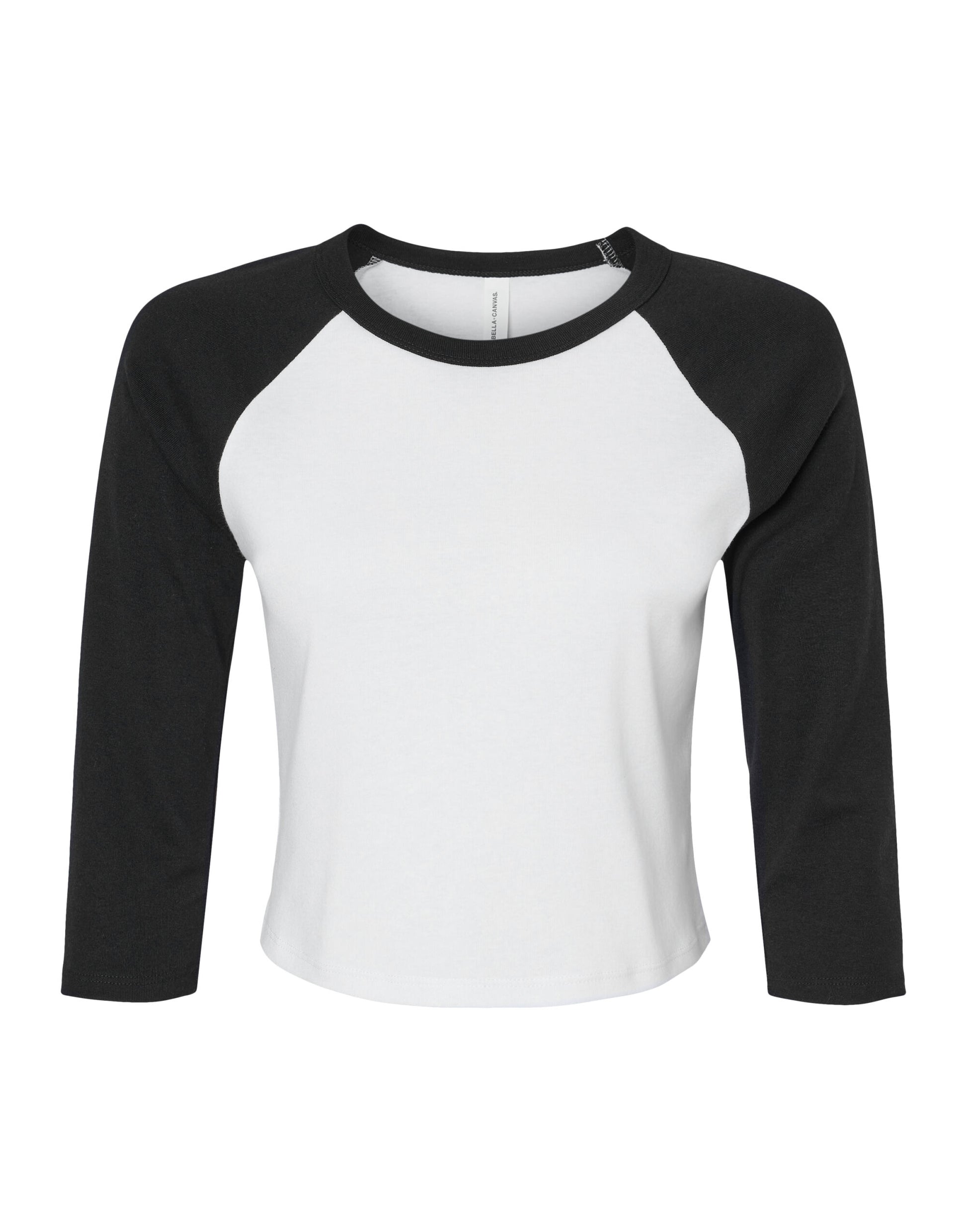 Women's Micro Rib 3/4 Raglan Tee - White/Black