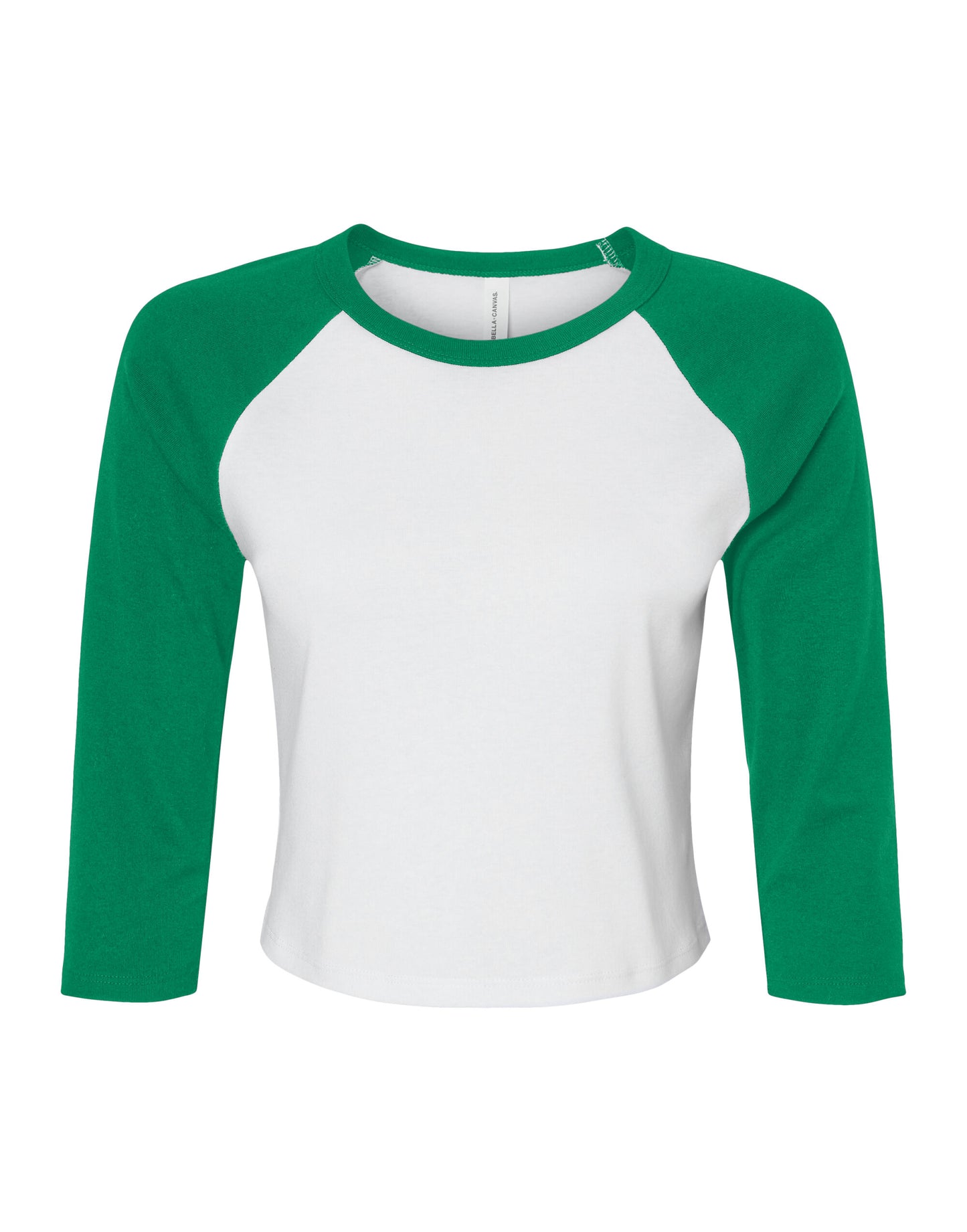 Women's Micro Rib 3/4 Raglan Tee - White/Kelly