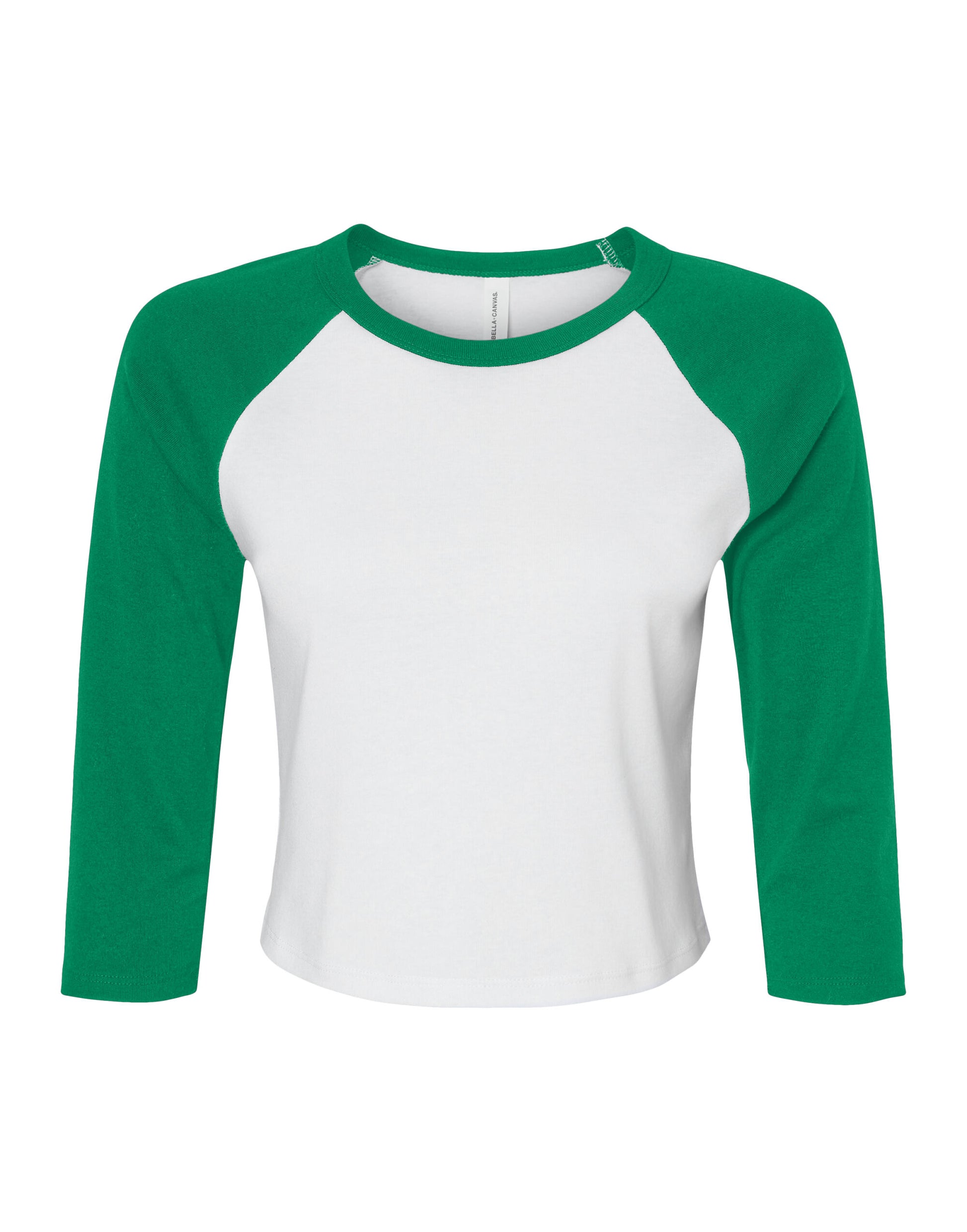 Women's Micro Rib 3/4 Raglan Tee - White/Kelly