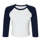 Women's Micro Rib 3/4 Raglan Tee - White/Navy
