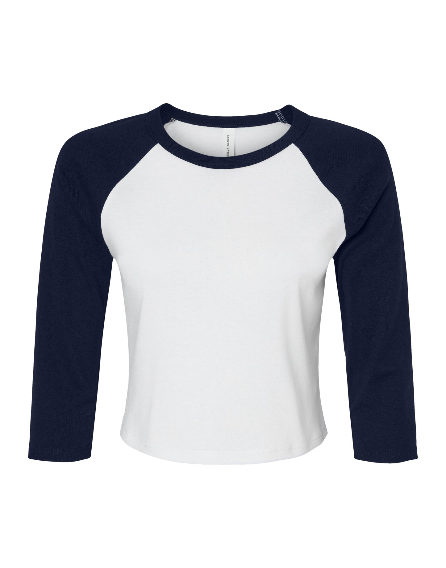 Women's Micro Rib 3/4 Raglan Tee - White/Navy