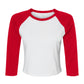 Women's Micro Rib 3/4 Raglan Tee - White/Red