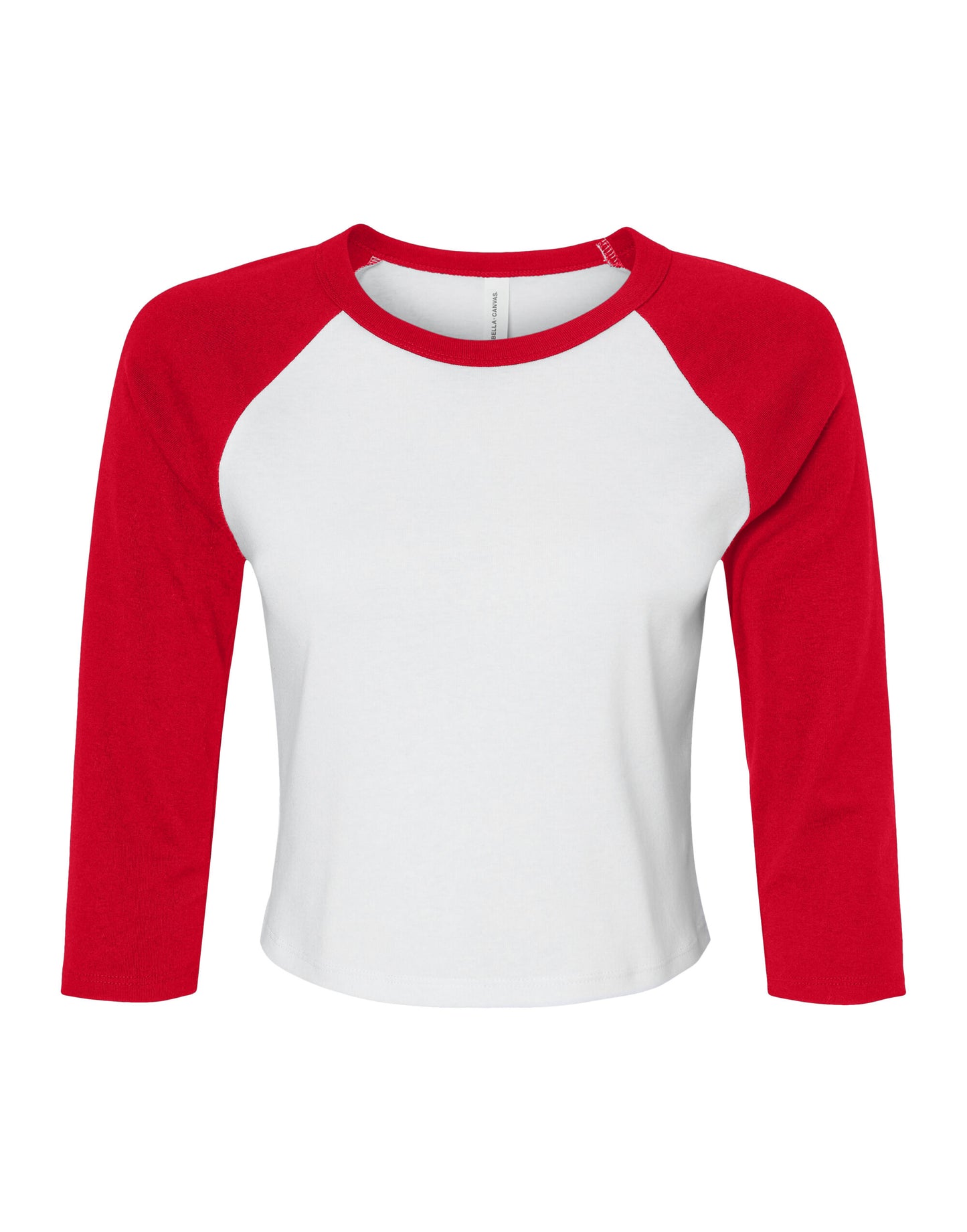 Women's Micro Rib 3/4 Raglan Tee - White/Red