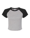 Women's Micro Rib Raglan Baby Tee - Athletic Heather/Black