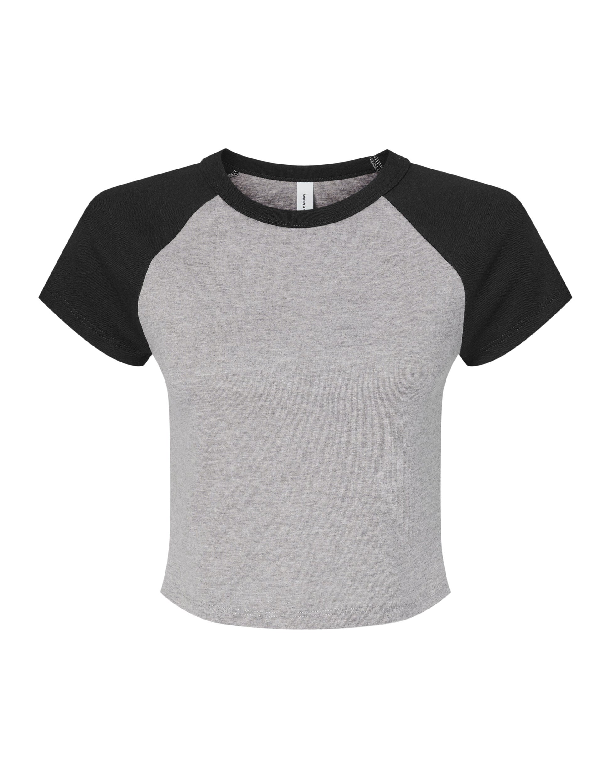Women's Micro Rib Raglan Baby Tee - Athletic Heather/Black