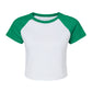 Women's Micro Rib Raglan Baby Tee - White/Kelly