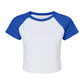 Women's Micro Rib Raglan Baby Tee - White/True Royal