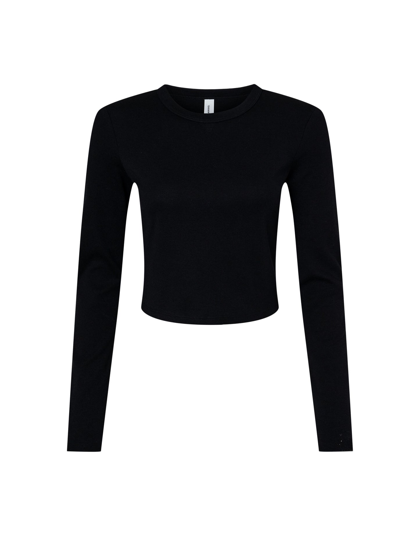 Women's Micro Rib Long Sleeve Tee - Solid Black Blend