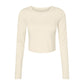 Women's Micro Rib Long Sleeve Tee - Solid Natural Blend