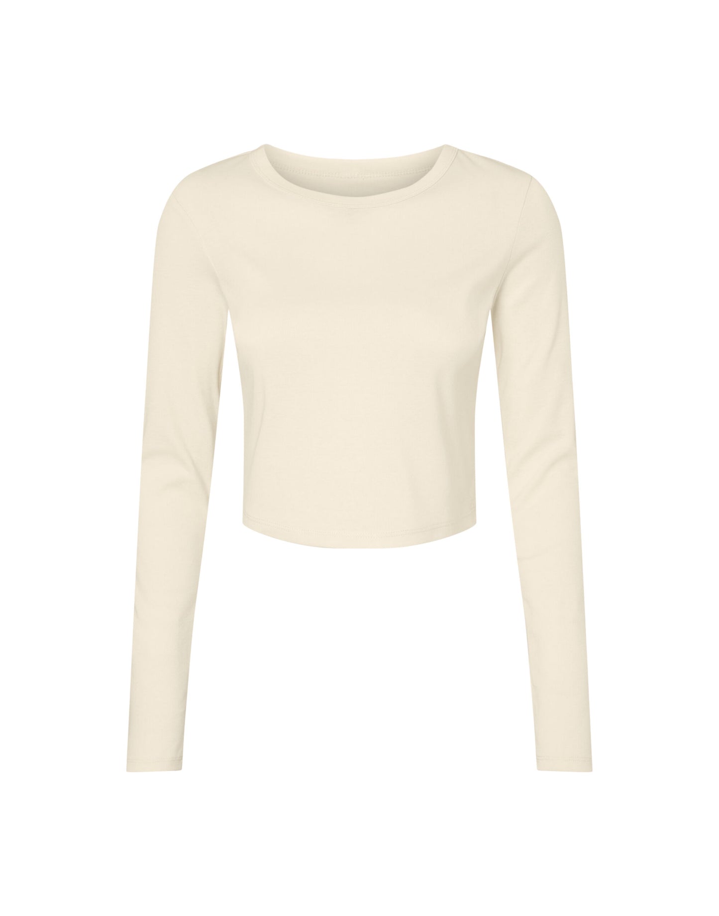 Women's Micro Rib Long Sleeve Tee - Solid Natural Blend