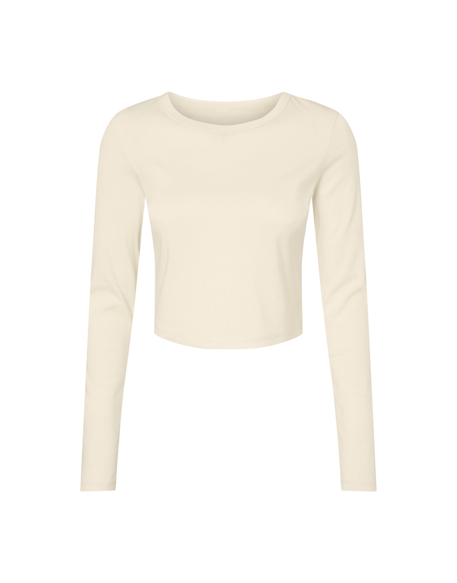 Women's Micro Rib Long Sleeve Tee - Solid Natural Blend