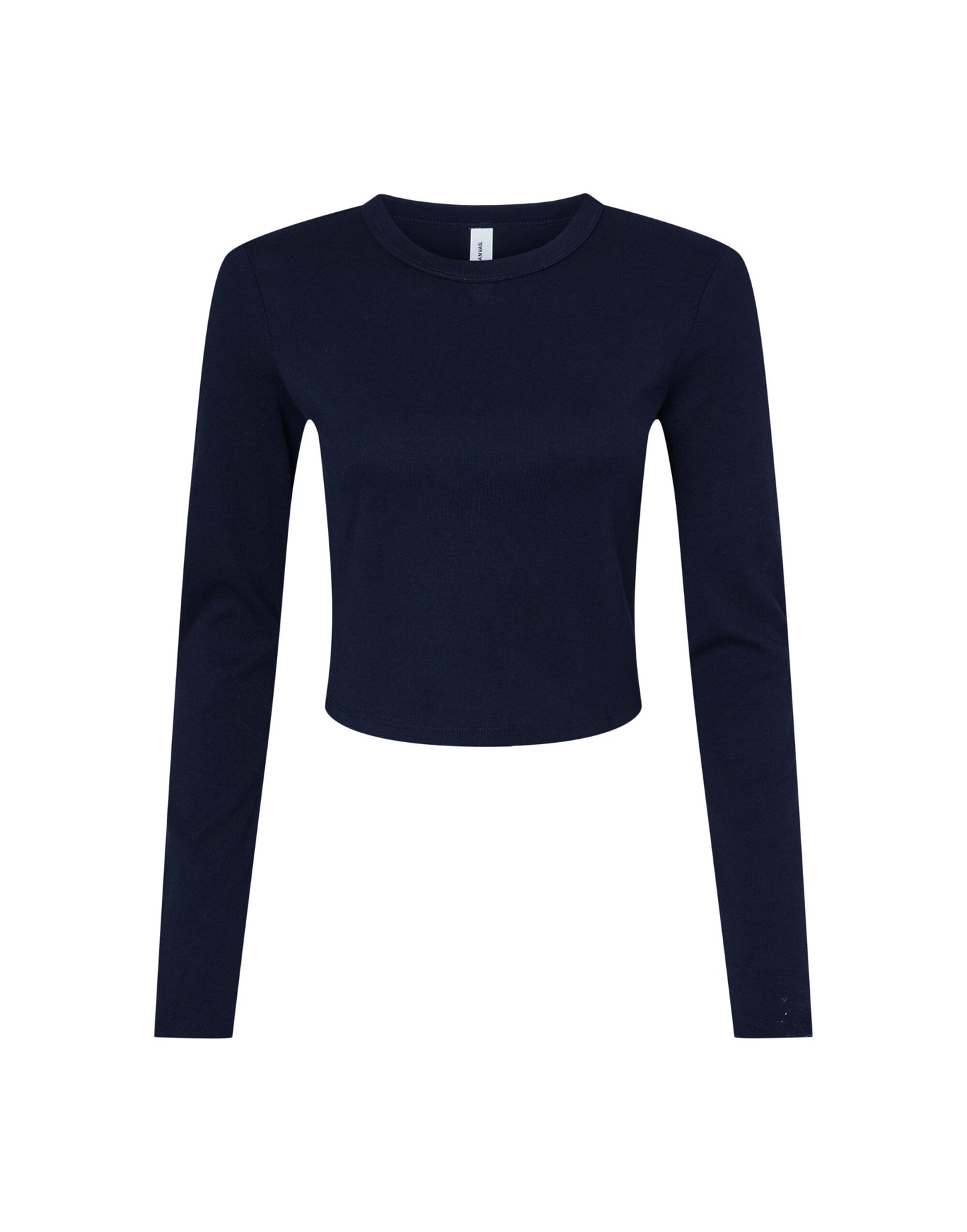 Women's Micro Rib Long Sleeve Tee - Solid Navy Blend