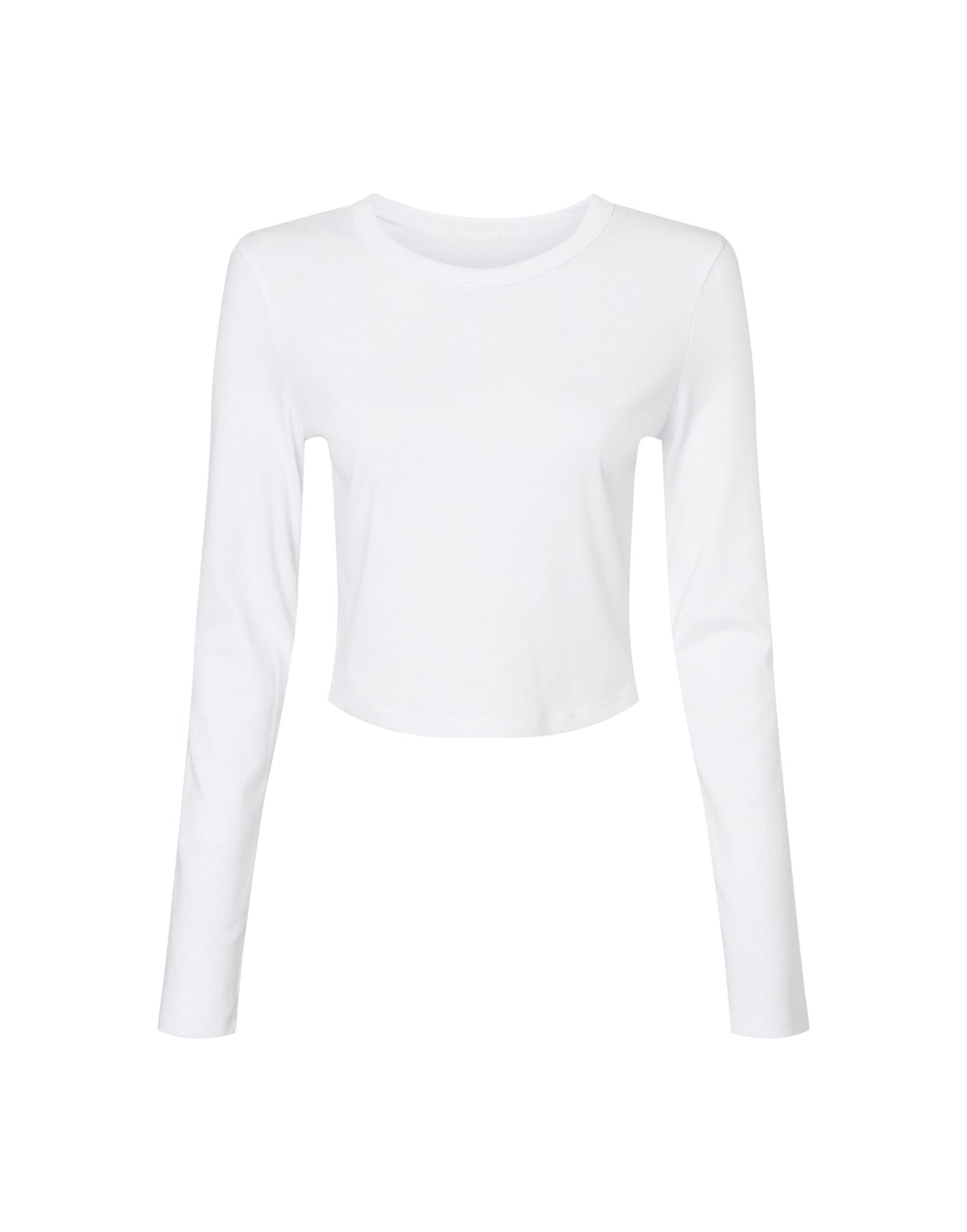 Women's Micro Rib Long Sleeve Tee - Solid White Blend